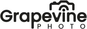 Grapevine Photo logo in monochrome dark charcoal