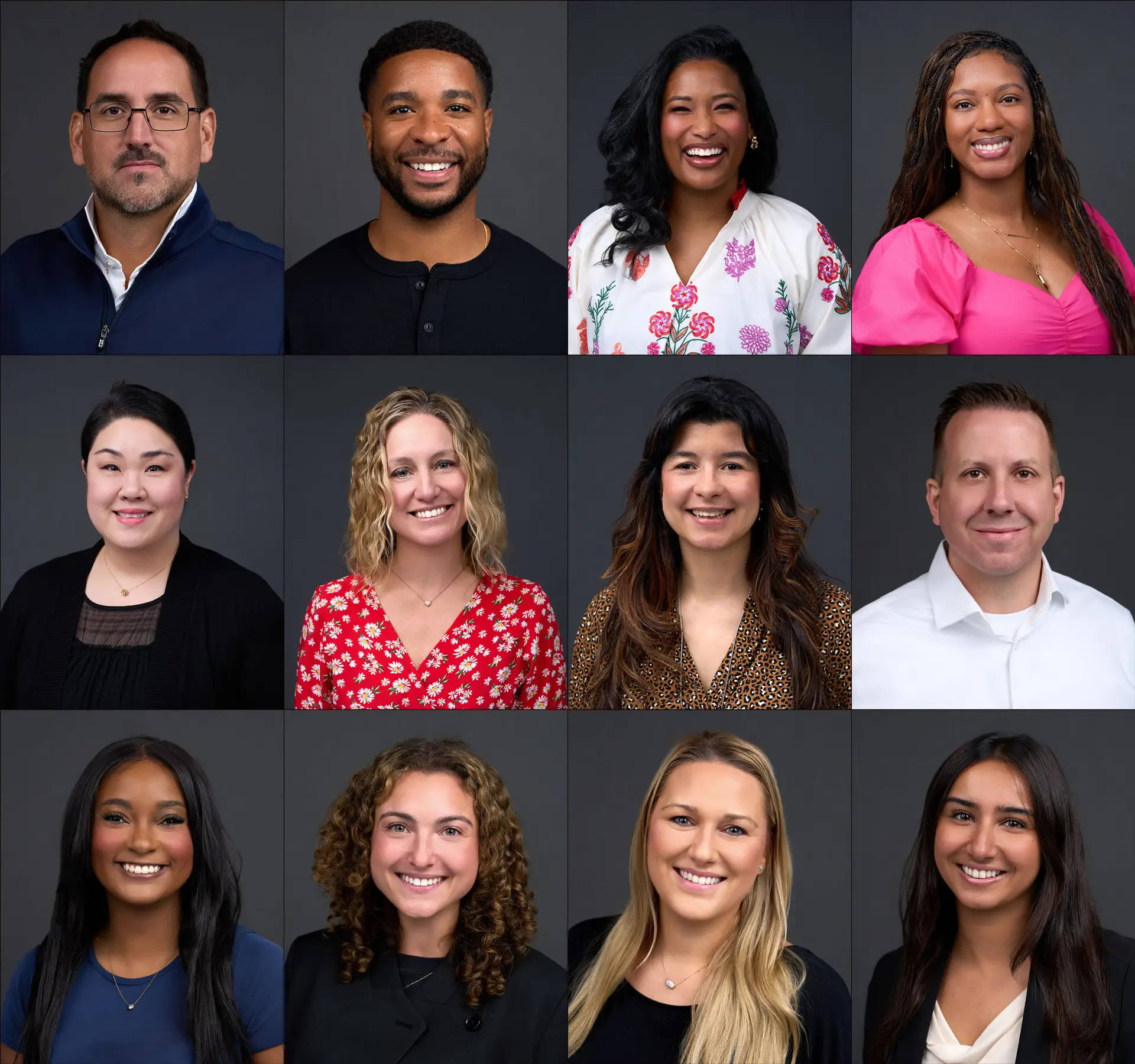 Twelve individual headshots arranged in a three-row grid.