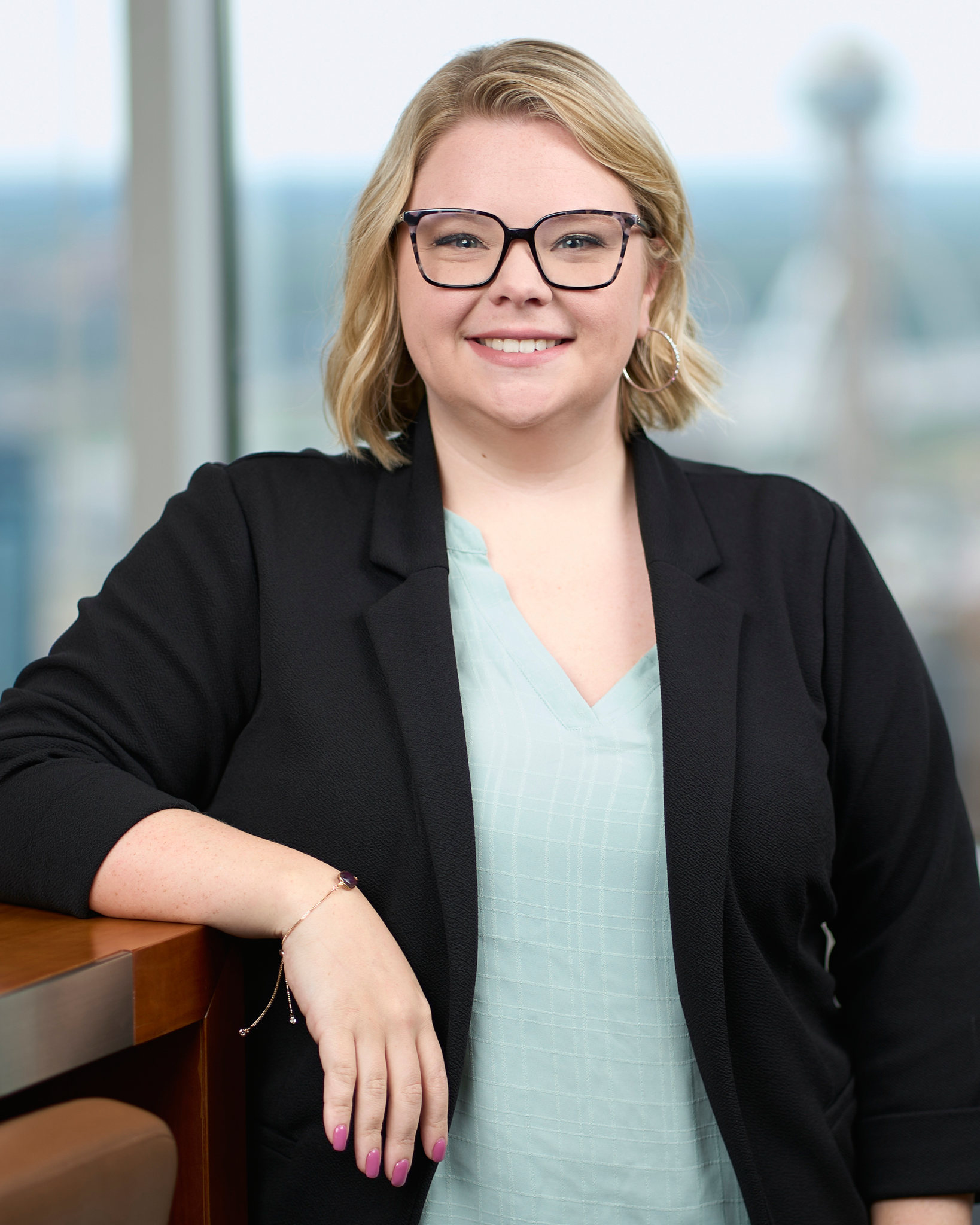 Professional associate headshot photographed for a nationwide law firm in Dallas, Texas