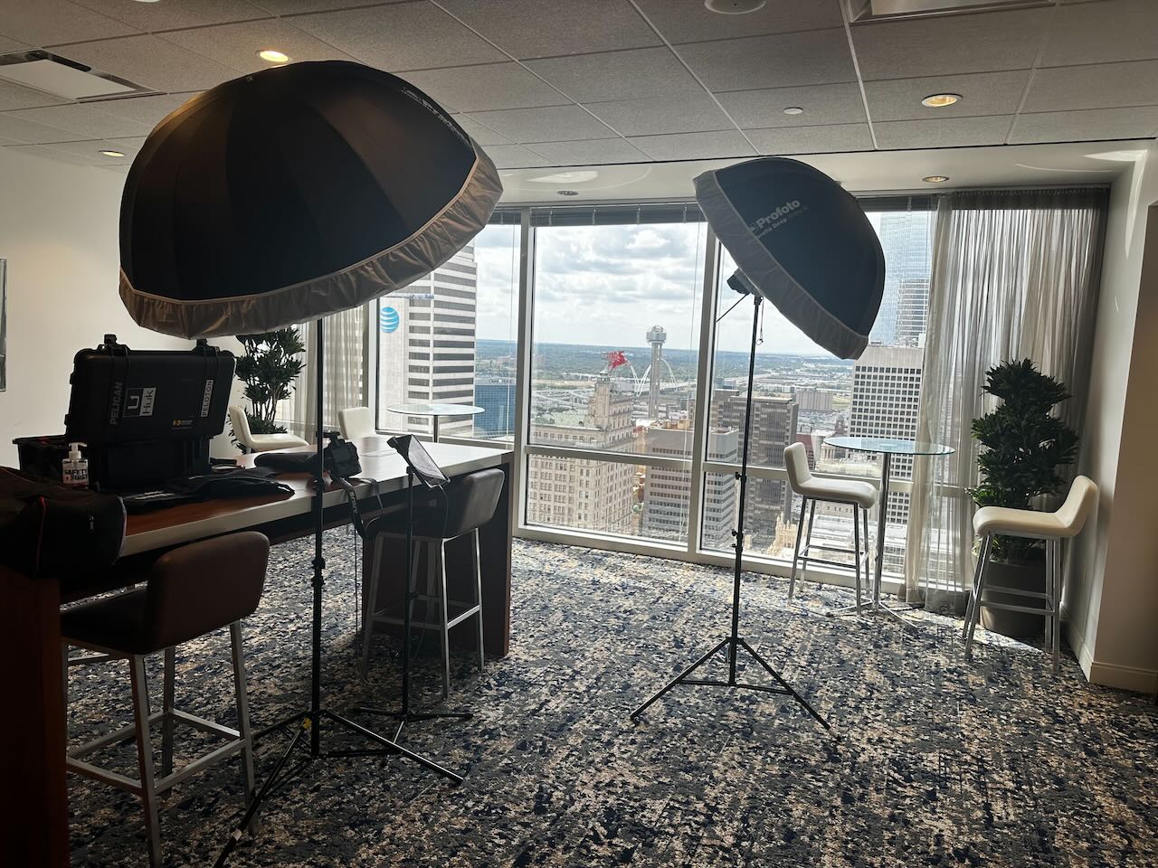 Behind-the-scenes image from Grapevine Photo's nationwide corporate headshot work for a multi-office law firm